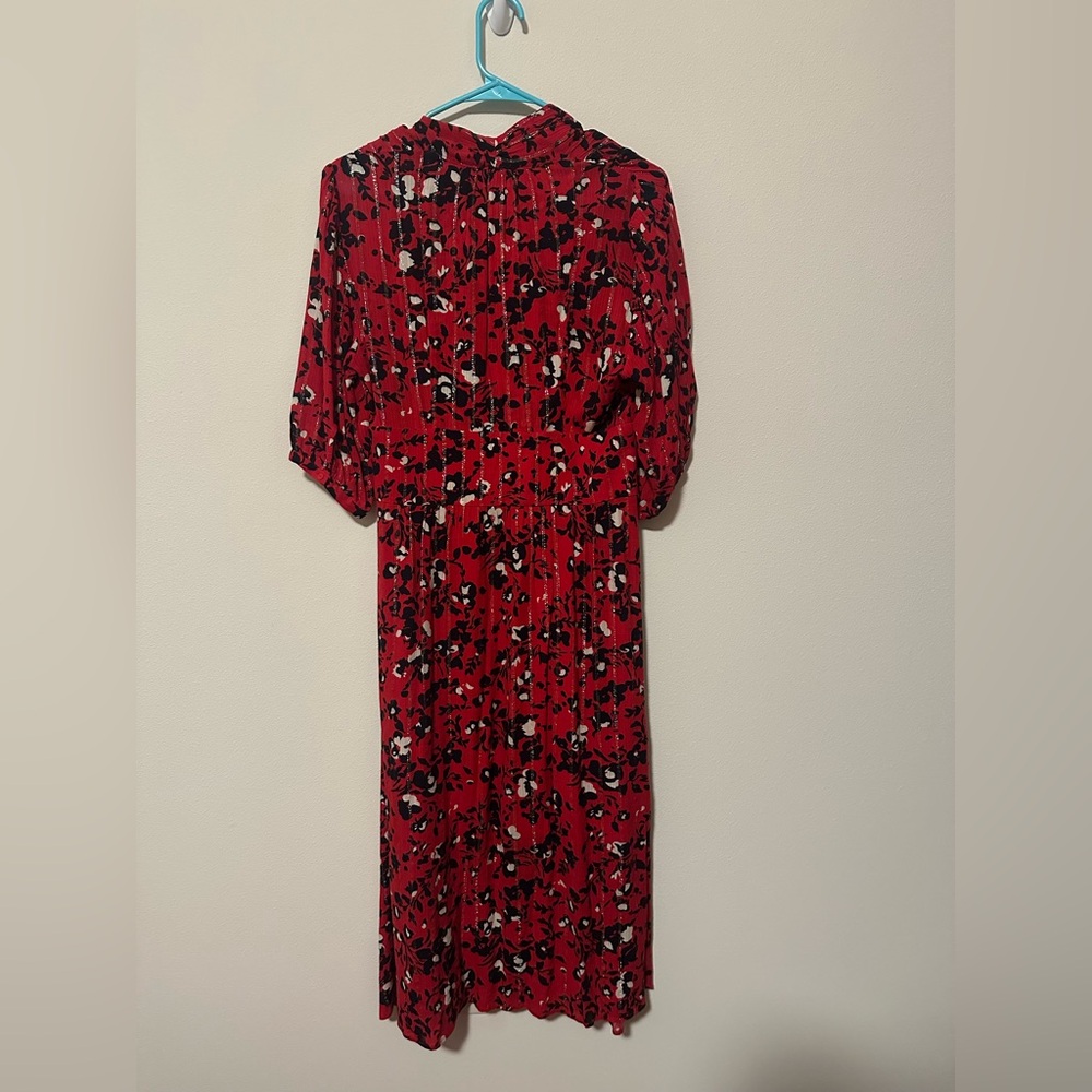 ba&sh Elfe Midi Dress rouge dress size medium size 2 style 1E19ELFE designer - Picture 4 of 10